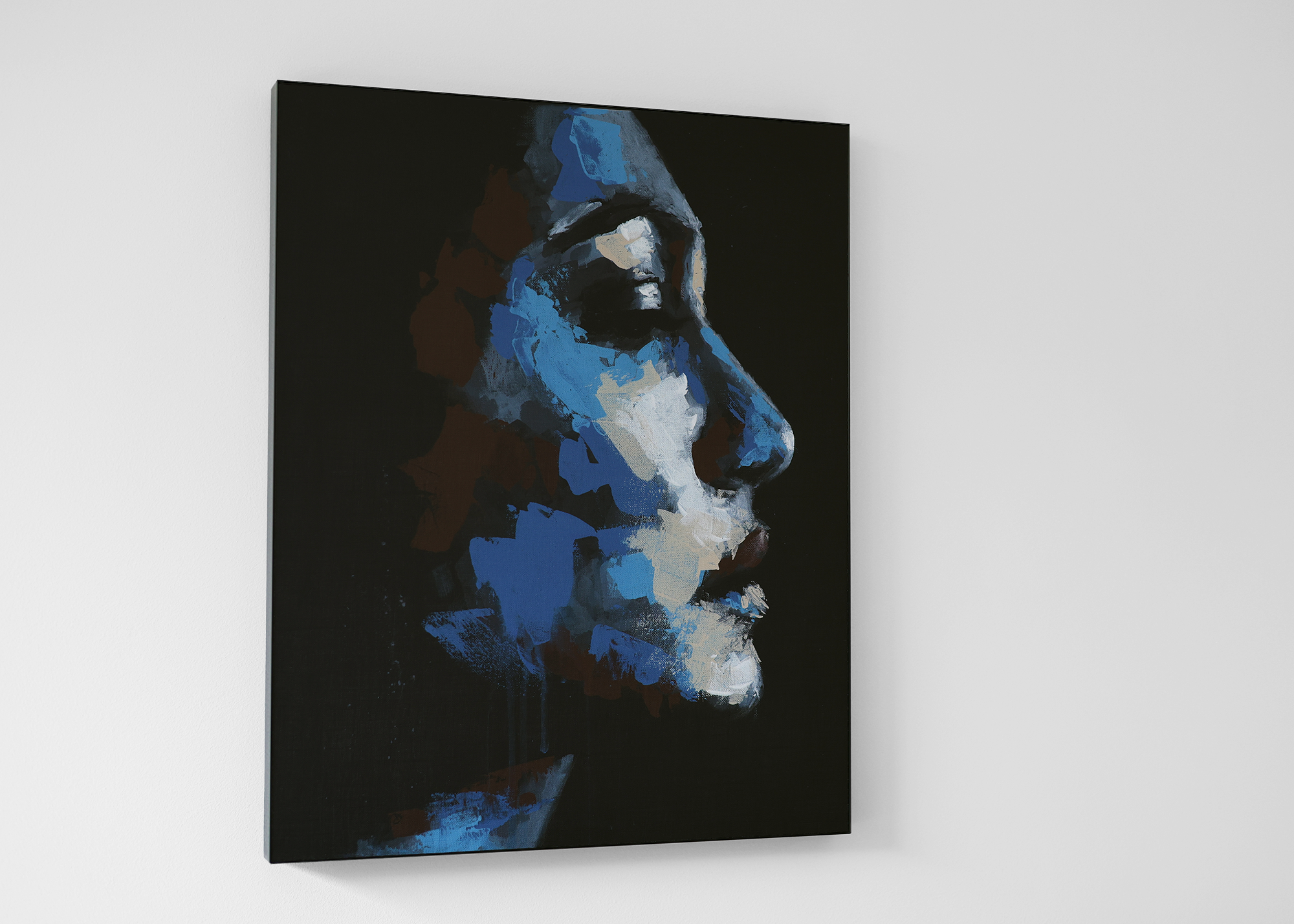 Dark abstract face contemporary art